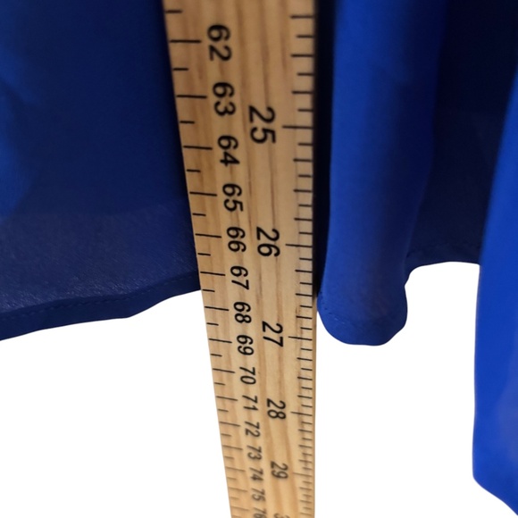 NWT Pleione Royal Blue Flutter Sleeve Peplum Blouse Size Small - Picture 7 of 9